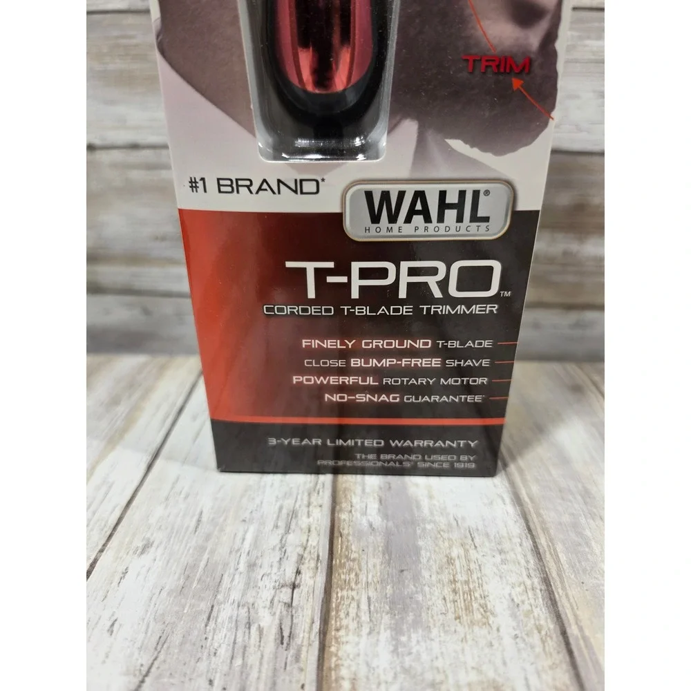 Wahl T-Pro Corded‎ T-Blade Trimmer Red Black 09307-300 Close Shave Detailer New